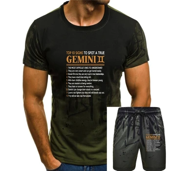 Homens t-shirt Top 10 sinais de detectar um verdadeiro Gemini II das Mulheres t-shirt