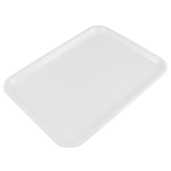 4X de 10 cm de comprimento do Retângulo de Forma a Servir de Bandeja Feitos De Plástico Branco