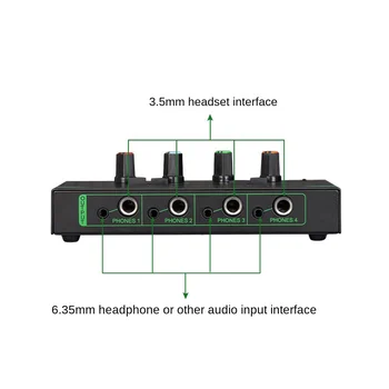 6 Canais de Mini Amplificador de fones de ouvido HA400 Ultra-Compacto Estéreo o Amplificador de Fone de ouvido Amp para a Música