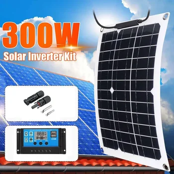 20W-300W Painel Solar 12V Célula Solar 100A Controlador de Painel Solar para Telefone RV de MP3 do Carro PAD Carregador Exterior de Alimentação de Bateria de Acampamento