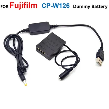 CP-W126 NP-W126 Fictício Bateria+Banco de Alimentação de 5V USB Cabo Adaptador Para Fujifilm X100V XH1 XA1 XA2 XA5 XH1 XT200 XT1 XT2 XT3 X100F