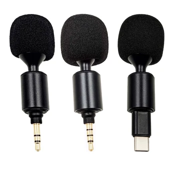C1FB Mini de 3,5 mm para Microfone Estéreo Microfone Para a Gravação do Telefone Móvel para Microfone