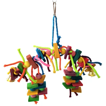 1pcPet Produtos de Aves Suprimentos Papagaio de Roer Brinquedos de Diy Garra Pata Alter Bloco de Madeira Papagaio de Brinquedo de Mastigar Suave arco-íris de Escalada Brinquedos