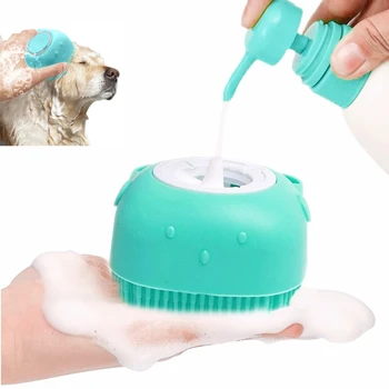 Pet Banho Escova Macia Massageador Em Silicone Gel De Banho, Banhos De Ferramentas Limpar Com Uma Escova Pente Cão Gato Limpeza De Suprimentos