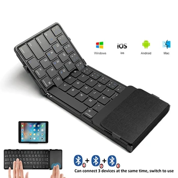 Jomaa Coreia sem Fio Bluetooth Dobrável Teclado para Tablet Ipad Telefone Recarregável Dobrável Teclado Multi-dispositivo