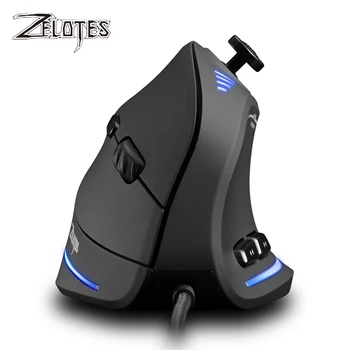 Zelote C-18 com Fio Mouse para Jogos 11 Botões Programáveis 10000DPI Motor de Laser RGB Luz Correia 128KB Vertical do Mouse para notebook PC