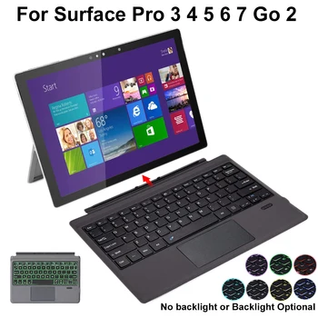Teclado Bluetooth Para Microsoft Surface Pro 3 4 5 6 7 2 sem Fio de luz de fundo do Touchpad Teclado Tablet PC Portátil de Jogos teclado, ajud
