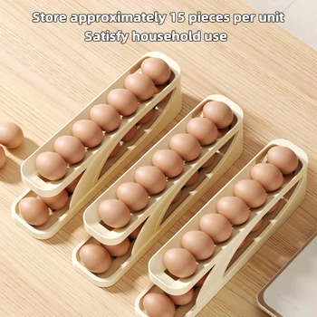 Apresentação De Rolamento Caixa De Ovos Com Duas Camadas De Economia De Espaço De Armazenamento Do Ovo Rack Acessórios De Cozinha