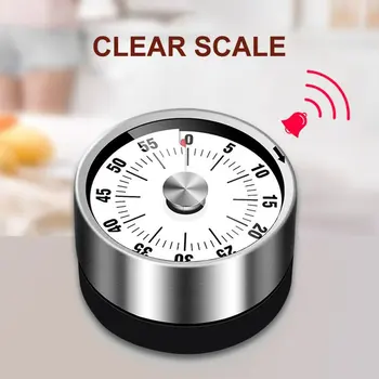 Aço Inoxidável Novo Visual Do Temporizador De Cozinha Mecânico Timer De 60 Minutos Com Alarme De Cozedura Temporizador Com Alarme Alto Magnético Relógio Temporizador