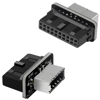 USB do Painel Frontal Tipo de Placa-E Fêmea USB 3.0 19/20 PINOS Macho Adaptador Interno Vertical Cabeçalho Divisor para o Tipo de placa-Mãe C