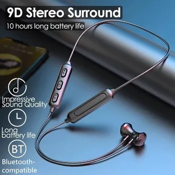 Magnética Sem Fio Bluetooth 5.0 Fones De Ouvido Decote Estéreo De Esportes Fone De Ouvido Mãos Livres Fones De Ouvido Fones De Ouvido Com Microfone Para Todos Os Celulares