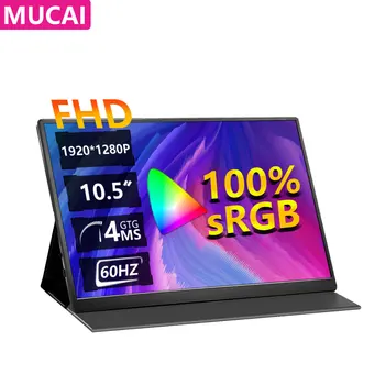 MUCAI 10,5 cm 1280P Ultra Portátil, com Display 60Hz IPS 16:10 ecrã de jogo de 100% sRGB 420Cd/m 2 Laptop Mac Xbox PS4/5 Alternar Monitor