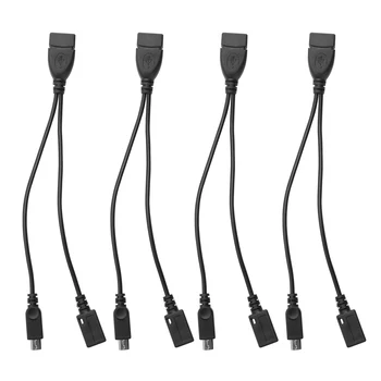 4-Pack Mini OTG Cabo Adaptador,2-Em-1 potência Micro-USB para USB Adaptador OTG(Cabo + Cabo de Energia) para a Transmissão de Sticks, Etc