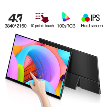 VCHANCE de 15,6 Polegadas 4K Portátil Monitor Touchscreen Suporte Dobrável com estrutura de Metal 100%sRGB Segunda tela para o Telefone Portátil PS5 Mudar
