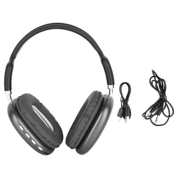 Fones de ouvido sem fio Earmuff Design Fone de ouvido Bluetooth Transmissão Estável, Leve Macio Dupla Fone de ouvido Estéreo Preto para o dia