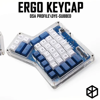 Dsa ergodox ergo pbt corante subbed keycaps personalizados teclados mecânicos Infinito ErgoDox Teclado Ergonômico keycaps branco azul