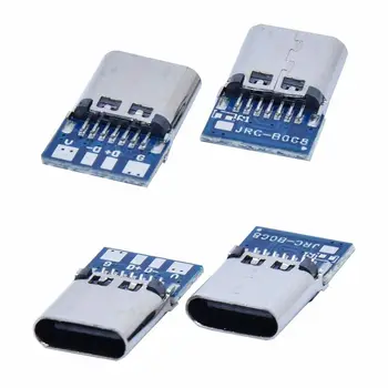 180 Vertical Escudo Através de Furos Micro USB, Micro USB 2.0 Tipo C Conector de 14 Pinos da Tomada Fêmea Receptáculo Adaptador