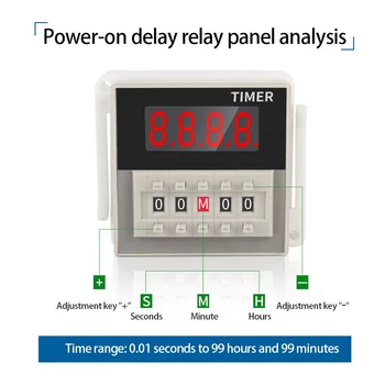 Display Digital de relé do tempo de DH48S-S do ciclo de atraso relé 220V 110V 12V 24V controladora de Tempo interruptor do temporizador TEMPORIZADOR de hora em hora