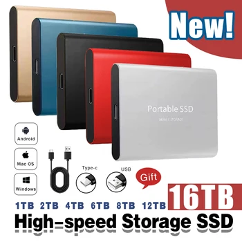 Portátil SSD 2TB de Alta Velocidade Disco Rígido Externo USB3.1/Tipo-C Interface de Unidade de Estado Sólido de Armazenamento Móvel para o PC/Notebook/Smartphone