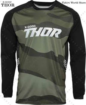 Downhill Jersey de Manga Longa X-GODC THOR Mtb Jersey Moto Camisas de Offroad DH Moto de Motocross Sportwear Moletom