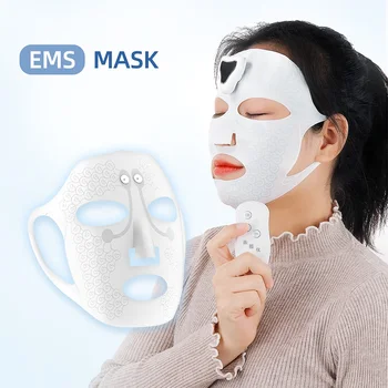 Electrónico EMS Máscara Facial de Lifting facial Vibração Massager Face do Emagrecimento do Levantamento de Massagem, Máscara Anti-Rugas Máscara Remove o Edema