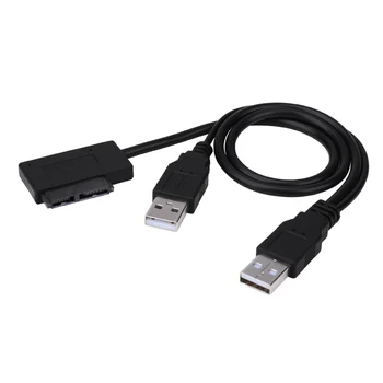 Caderno 7+6Pin Slimline SATA para USB2.0 Conversor Adaptador De Carro De Cabo