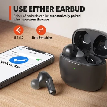 Mãos-livres de Fones de ouvido IPX7 Esporte Impermeável Fones de ouvido para Jogos de Redução de Ruído compatíveis com Bluetooth para EarFun Ar