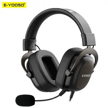 E-YOOSO H2828D Jogos de Fone de ouvido de 3,5 mm de som Surround Computador PC Portátil fone de ouvido Fones de ouvido com Microfone para PS4 Mudar Xbox-um