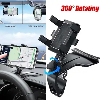 Painel de Carro de Telefone de Suporte 1200 Grau de Telefone Móvel Significa Espelho Retrovisor Viseira de Sol do Carro GPS de Navegação Ajustável Suporte