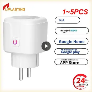 1~5PCS Smart Plug wi-Fi Soquete da UE 16A Monitor de Energia Função de Temporização Tuya SmartLife de Controle de APLICATIVO Funciona Com Alexa Google Assistente
