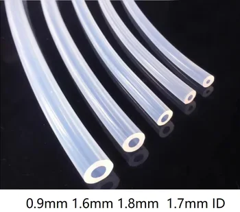 0,9 mm 1,6 mm 1,8 mm 1,7 mm transparente de silicone Tubo de silicone tubo capilar flexível limpar o gel de sílica, mangueira de Borracha de Silicone Tubo de