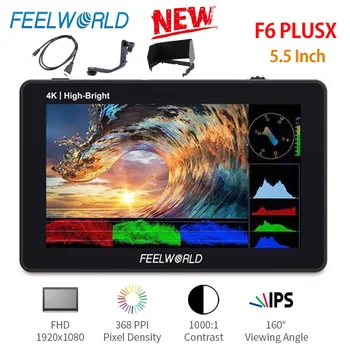 FEELWORLD F6 PLUSX 5.5 Polegadas de Alto brilho 1600nit Touch Screen Câmera DSLR de Campo do Monitor IPS FHD1920x1080 4K HDMI
